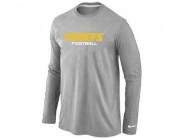 NEW Kansas City Chiefs Authentic font Long Sleeve T-Shirt Grey NEW Kansas City Chiefs Authentic font Long Sleeve T-Shirt Grey