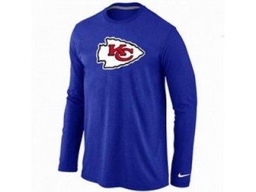 NEW Kansas City Chiefs Logo Long Sleeve T-Shirt BLUE NEW Kansas City Chiefs Logo Long Sleeve T-Shirt BLUE