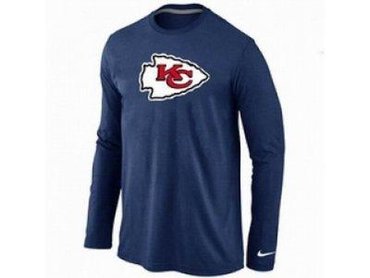 NEW Kansas City Chiefs Logo Long Sleeve T-Shirt D.Blue