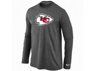 NEW Kansas City Chiefs Logo Long Sleeve T-Shirt D.Grey