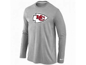 NEW Kansas City Chiefs Logo Long Sleeve T-Shirt Grey NEW Kansas City Chiefs Logo Long Sleeve T-Shirt Grey