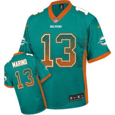 NEW Miami Dolphins #13 Dan Marino Aqua Green Team Color Stitched NFL Elite Drift Fashion Jersey NEW Miami Dolphins #13 Dan Marino Aqua Green Team Color Stitched NFL Elite Drift Fashion Jersey