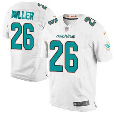 NEW Miami Dolphins #26 Lamar Miller White NFL New Elite Jersey NEW Miami Dolphins #26 Lamar Miller White NFL New Elite Jersey