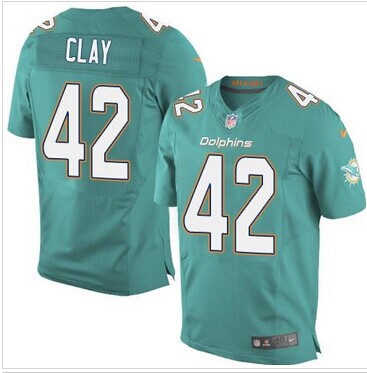 NEW Miami Dolphins #42 Charles Clay Aqua Green Team Color NFL New Elite Jersey
