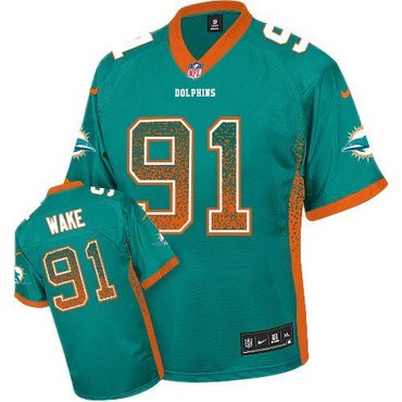 NEW Miami Dolphins #91 Cameron Wake Aqua Green Team Color Stitched NFL Elite Drift Fashion Jersey NEW Miami Dolphins #91 Cameron Wake Aqua Green Team Color Stitched NFL Elite Drift Fashion Jersey