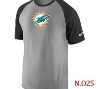 NEW Miami Dolphins Ash Tri Big Play Raglan NFL T-Shirt Grey Black