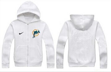NEW Miami Dolphins Authentic Logo Hoodie White