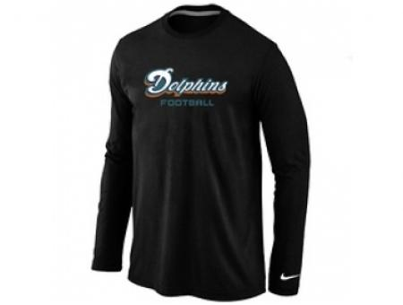 NEW Miami Dolphins Authentic font Long Sleeve T-Shirt Black NEW Miami Dolphins Authentic font Long Sleeve T-Shirt Black