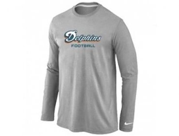 NEW Miami Dolphins Authentic font Long Sleeve T-Shirt Geey NEW Miami Dolphins Authentic font Long Sleeve T-Shirt Geey