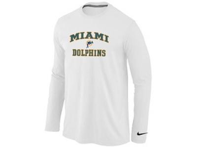 NEW Miami Dolphins Heart & Soul Long Sleeve T-Shirt White NEW Miami Dolphins Heart & Soul Long Sleeve T-Shirt White