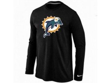 NEW Miami Dolphins Logo Long Sleeve T-Shirt black NEW Miami Dolphins Logo Long Sleeve T-Shirt black