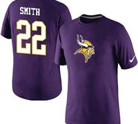 NEW Minnesota Vikings #22 Harrison Smith Name & Number T-Shirt- Purple NEW Minnesota Vikings #22 Harrison Smith Name & Number T-Shirt- Purple