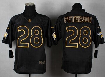 NEW Minnesota Vikings #28 Adrian Peterson Black Gold No. Fashion NFL Elite Jersey NEW Minnesota Vikings #28 Adrian Peterson Black Gold No. Fashion NFL Elite Jersey