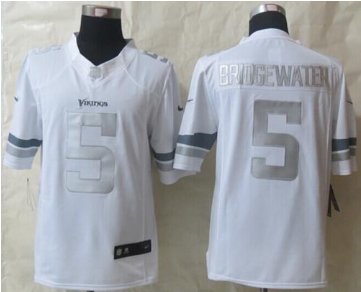 NEW Minnesota Vikings #5 Teddy Bridgewater White NFL Limited Platinum Jersey NEW Minnesota Vikings #5 Teddy Bridgewater White NFL Limited Platinum Jersey