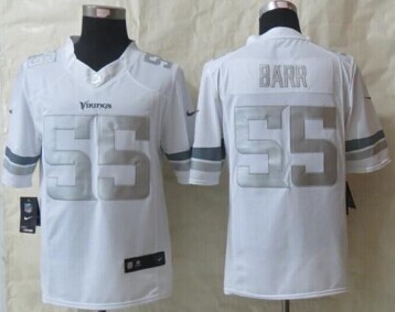 NEW Minnesota Vikings #55 Anthony Barr White NFL Limited Platinum Jersey NEW Minnesota Vikings #55 Anthony Barr White NFL Limited Platinum Jersey