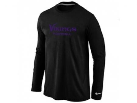NEW Minnesota Vikings Authentic font Long Sleeve T-Shirt Black NEW Minnesota Vikings Authentic font Long Sleeve T-Shirt Black