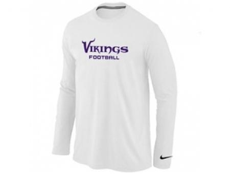 NEW Minnesota Vikings Authentic font Long Sleeve T-Shirt White NEW Minnesota Vikings Authentic font Long Sleeve T-Shirt White