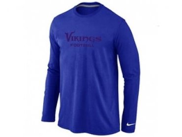 NEW Minnesota Vikings Authentic font Long Sleeve T-Shirt blue NEW Minnesota Vikings Authentic font Long Sleeve T-Shirt blue
