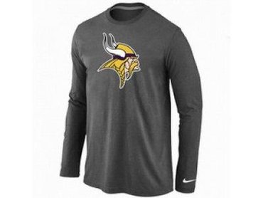 NEW Minnesota Vikings Logo Long Sleeve T-Shirt D.Grey NEW Minnesota Vikings Logo Long Sleeve T-Shirt D.Grey