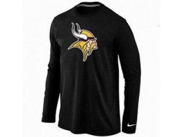 NEW Minnesota Vikings Logo Long Sleeve T-Shirt black NEW Minnesota Vikings Logo Long Sleeve T-Shirt black