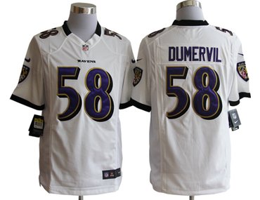 NEW NFL Baltimore Ravens 58 Elvis Dumervil White Jerseys(Game) NEW NFL Baltimore Ravens 58 Elvis Dumervil White Jerseys(Game)