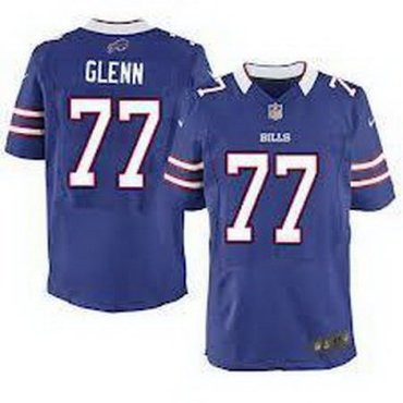 NEW NFL Buffalo Bills 77 Cordy Glenn Blue Jerseys (Elite)