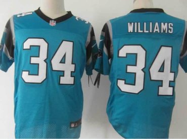 NEW NFL Carolina Panthers 34 DeAngelo Williams Lt.blue Jerseys (Elite)