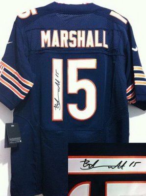 NEW NFL Chicago Bears 15 Brandon Marshall Blue Signed Jerseys-Elite NEW NFL Chicago Bears 15 Brandon Marshall Blue Signed Jerseys-Elite