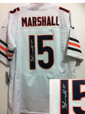 NEW NFL Chicago Bears 15 Brandon Marshall White Signed Jerseys-Elite NEW NFL Chicago Bears 15 Brandon Marshall White Signed Jerseys-Elite