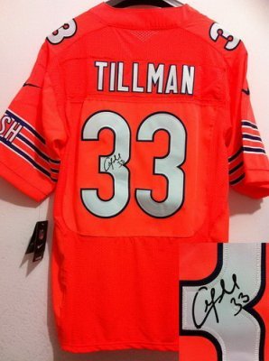 NEW NFL Chicago Bears 33 Charles Tillman Orange Jerseys(Signed Elite) NEW NFL Chicago Bears 33 Charles Tillman Orange Jerseys(Signed Elite)