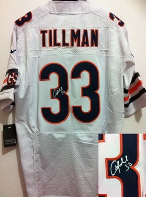 NEW NFL Chicago Bears 33 Charles Tillman White Jerseys(Signed Elite) NEW NFL Chicago Bears 33 Charles Tillman White Jerseys(Signed Elite)