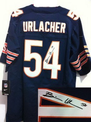 NEW NFL Chicago Bears 54 Brian Urlacher Blue Signed Jerseys-Elite NEW NFL Chicago Bears 54 Brian Urlacher Blue Signed Jerseys-Elite