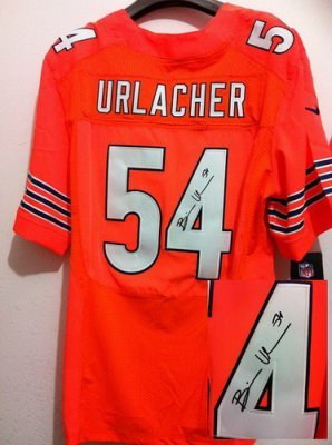 NEW NFL Chicago Bears 54 Brian Urlacher Orange Jerseys(Signed Elite) NEW NFL Chicago Bears 54 Brian Urlacher Orange Jerseys(Signed Elite)