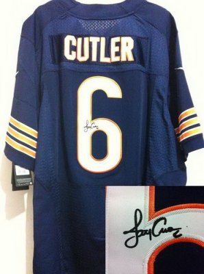 NEW NFL Chicago Bears 6 Jay Cutler Blue Signed Jerseys-Elite NEW NFL Chicago Bears 6 Jay Cutler Blue Signed Jerseys-Elite