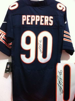 NEW NFL Chicago Bears 90 Julius Peppers Blue Jerseys(Signed Elite) NEW NFL Chicago Bears 90 Julius Peppers Blue Jerseys(Signed Elite)