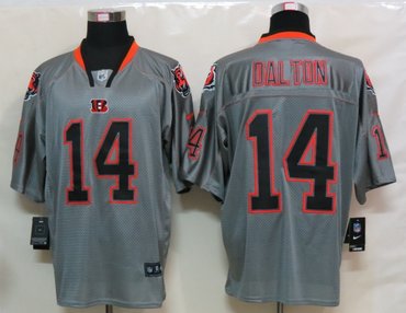 NEW NFL Cincinnati Bengals 14 Andy Dalton Lights Out Grey Jerseys(Elite)