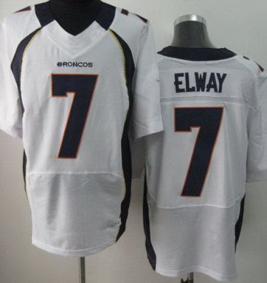 NEW NFL Denver Broncos 7 John Elway White Jerseys(Elite)