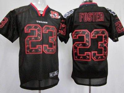 NEW NFL Houston Texans 23 Arian Foster Lights Out Black Elite Jerseys W 10th Patch