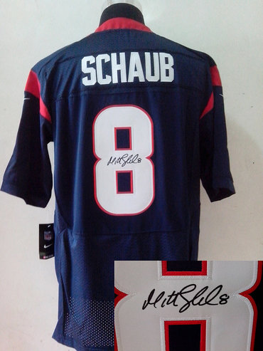 NEW NFL Houston Texans 8 Matt Schaub Blue Signed Jerseys-Elite NEW NFL Houston Texans 8 Matt Schaub Blue Signed Jerseys-Elite