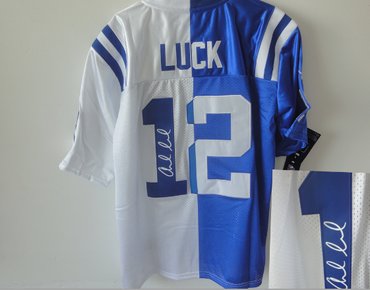 NEW NFL Indianapolis Colts #12 Andrew Luck white-blue(Elite Signed split) NEW NFL Indianapolis Colts #12 Andrew Luck white-blue(Elite Signed split)