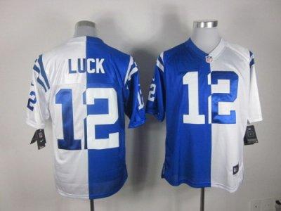NEW NFL Indianapolis Colts #12 Andrew Luck white-blue(Elite split) NEW NFL Indianapolis Colts #12 Andrew Luck white-blue(Elite split)