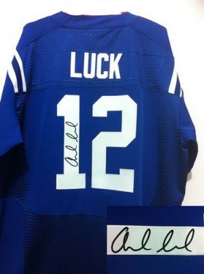 NEW NFL Indianapolis Colts 12 Andrew Luck Blue Signed Jerseys-Elite NEW NFL Indianapolis Colts 12 Andrew Luck Blue Signed Jerseys-Elite