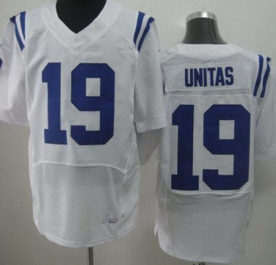 NEW NFL Indianapolis Colts 19 Johnny Unitas White Jerseys(Elite) NEW NFL Indianapolis Colts 19 Johnny Unitas White Jerseys(Elite)