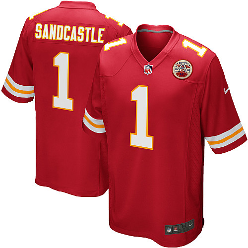 NEW NFL Kansas City Chiefs 1 Leon Sandcastle Red Jerseys(Game) NEW NFL Kansas City Chiefs 1 Leon Sandcastle Red Jerseys(Game)