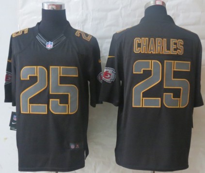 NEW NFL Kansas City Chiefs 25 Jamaal Charles Black Jerseys(Impact Limited)