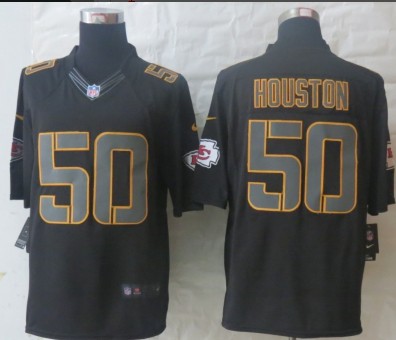 NEW NFL Kansas City Chiefs 50 Justin Houston Black Jerseys(Impact Limited)