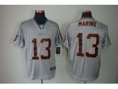 NEW NFL Miami Dolphins 13 Dan Marino Lights Out Grey Jerseys(Elite)