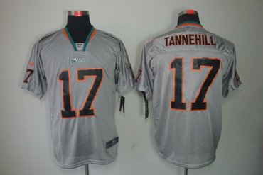 NEW NFL Miami Dolphins 17 Ryan Tannehil Lights Out Grey Jerseys(Elite)