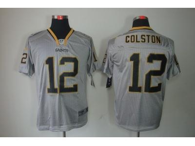 NEW NFL New Orleans Saints 12 Marques Colston Lights Out Grey Jerseys(Elite)