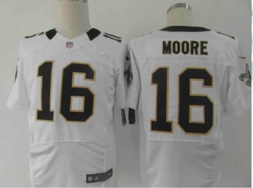 NEW NFL New Orleans Saints 16 Lance Moore White Jerseys (Elite)